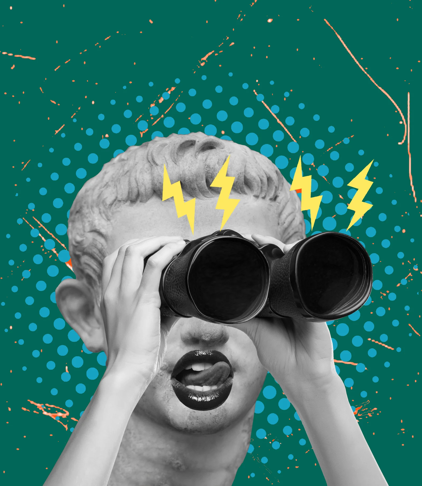 Una individuo guarda le opportunità di marketing con un binocolo